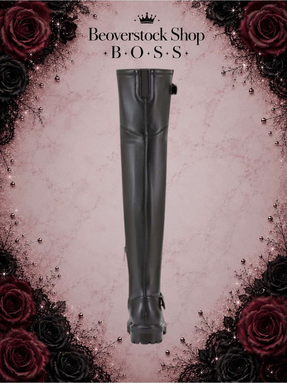 🔴New NIB Marc Fisher Black LTD Ganven Lug Sole Over the Knee Boot - 6M - Picture 7 of 9
